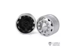 Paire de jantes alu avant larges pour camion américain RC 1/14 (pour hexagones) - LESU W-2055-B
