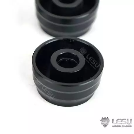 Pair of large front aluminum wheels for RC 1/14 American truck by LESU (for bearings)