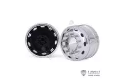 Paire de jantes alu avant larges pour camion américain RC 1/14 (pour hexagones) - LESU W-2059-B