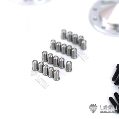 Paire de jantes alu avant larges pour camion américain RC 1/14 (pour hexagones) - LESU W-2059-B