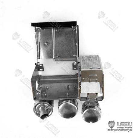 Caisson à batterie, échappement et réservoirs d'air pour Volvo FH16 1/14 - LESU G-6227-A