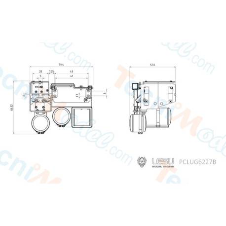 Caisson à batterie et réservoirs d'air pour Volvo FH16 1/14 - LESU G-6227-D