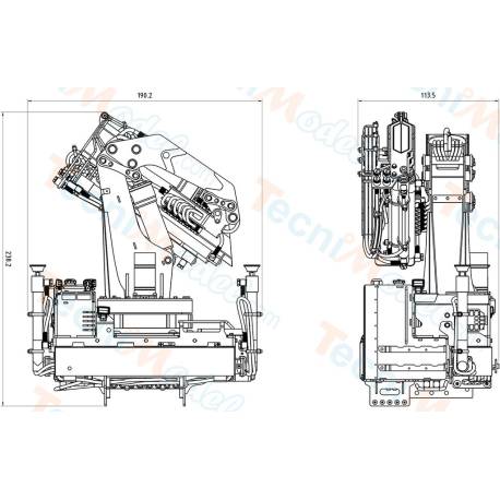 Grue hydraulique auxiliaire LESU en kit pour camions radiocommandés au 1/14 - LESU LS-A0014