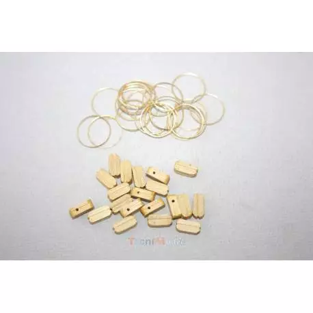 20pcs 7mm Dark wood / brass single pulley AERONAUT 522107