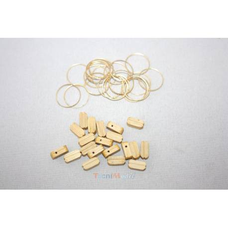 20 Poulies Simples en bois clair 10mm / laiton 0.4mm AERONAUT 522110