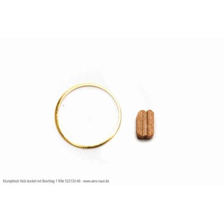 20 Single 10mm Pulleys in dark wood / 0.4mm Brass - AERONAUT 522140