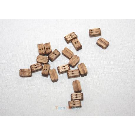 20 Poulies Doubles Bois Foncé 3mm AERONAUT 522233