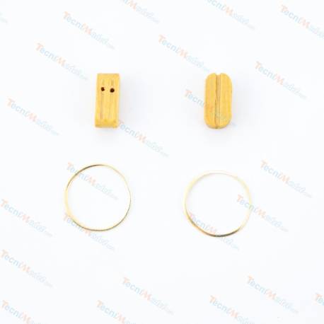 20 Poulies Doubles en bois clair 3mm / laiton 0.3mm AERONAUT 522303