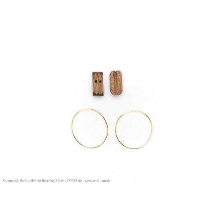 20 Double Block dark wood and brass 3mm AERONAUT 522333