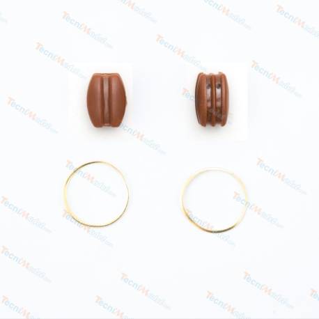 20 Poulies Doubles en plastique 4mm / laiton 0.4mm AERONAUT 522354