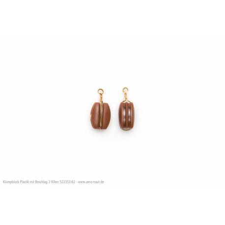 20 Poulies Doubles en plastique 5mm / laiton 0.4mm AERONAUT 522355