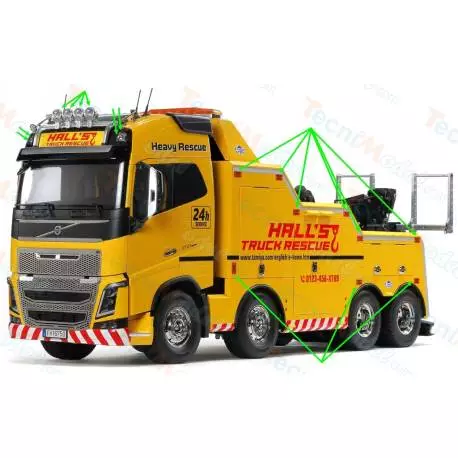 Position and roof light kit for Tamiya Volvo FH16 Tow Truck 56362 - Carson 500907631