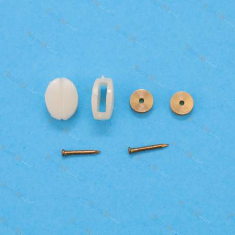 2 Poulies simples 7mm avec réa laiton Ø4mm Billing-Boats BF-1005