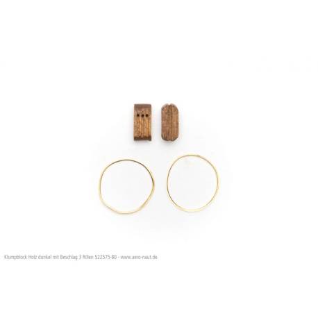 20 Poulies Triples en bois foncé 7mm / laiton 0.4mm AERONAUT 522577
