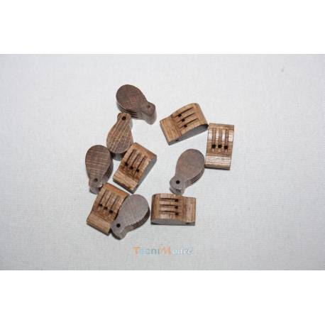 10 Poulies Violon Triples en bois foncé 8mm AERONAUT 524432