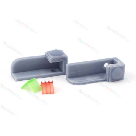 2 Support feux de position 1bâbord/1tribord 12x17x35mm en résine grise