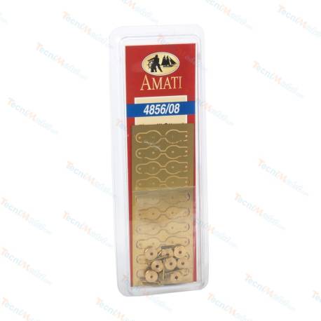10 poulies simples Ø6mm en laiton à assembler AMATI 4856/08