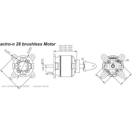 Moteur Brushless Ø28mm actro-n 28-4-880 Aero-Naut 7003/04