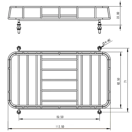 Galerie de toit old-school pour camion européen RC 1/14 - LESU G-6127