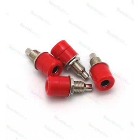4 Connecteurs femelle Ø4mm ROUGE pour fiche "banane" Robbe 40036