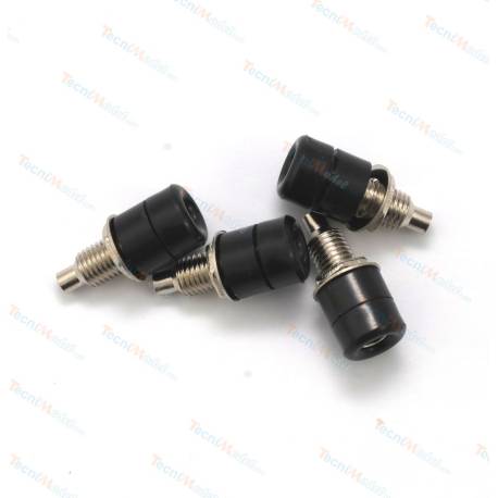 4 Connecteurs femelle Ø4mm NOIR pour fiche "banane" Robbe 40037