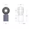 2 Chapes à Silent Bloc M3 en Aluminium