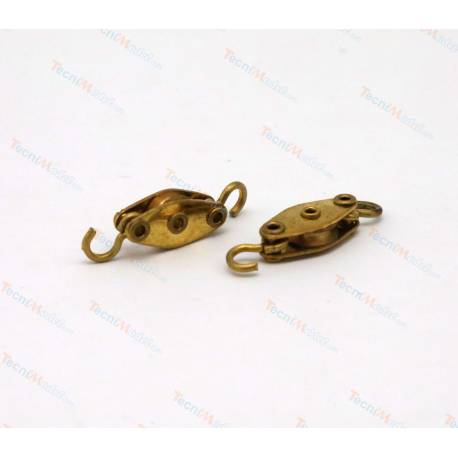 2 poulies factices à un réa Ø6mm en laiton AMATI 4855/05