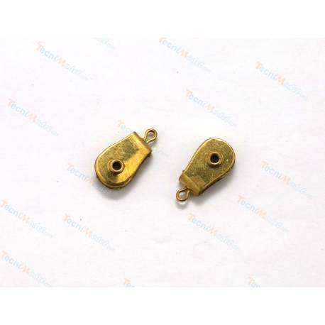 2 poulies factices à un réa Ø6mm en laiton AMATI 4855/04