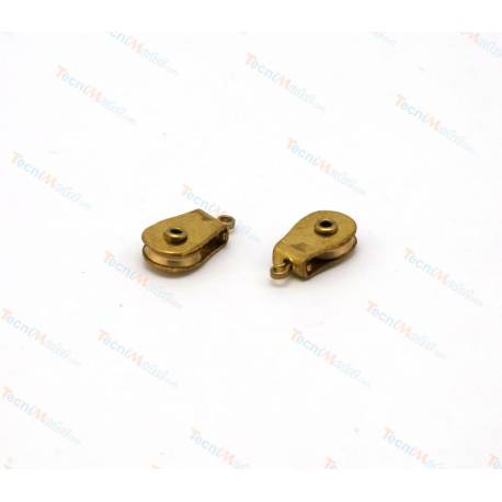 2 poulies factices à un réa Ø6mm en laiton AMATI 4855/04