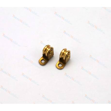 2 poulies factices à un réa Ø6mm sur support en laiton AMATI 4855/03