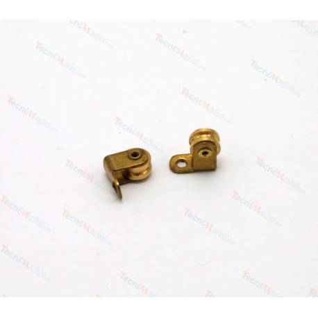 2 poulies factices à un réa Ø6mm sur support en laiton AMATI 4855/03