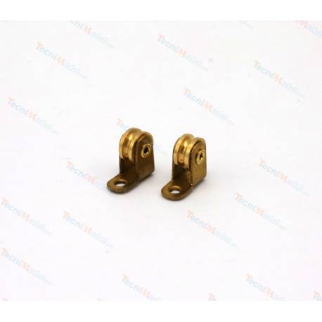 2 poulies factices à un réa Ø6mm sur support en laiton AMATI 4855/03