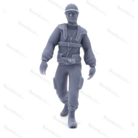 1 figurine Equipage de remorqueur qui marche 1/30