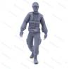 1 figurine Equipage de remorqueur qui marche 1/30