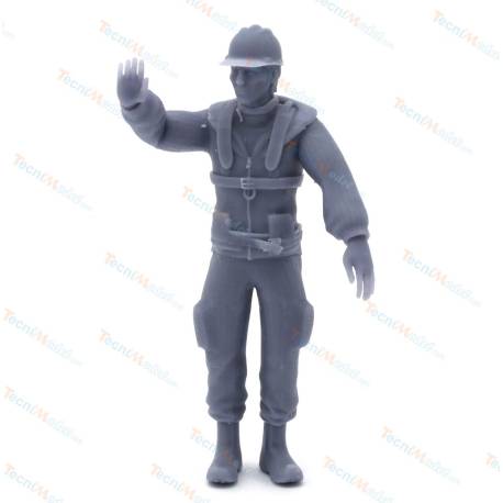 1 figurine Equipage de remorqueur qui salue 1/20