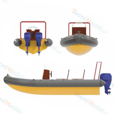 Zodiac type Semi-Rigid boat kit 1/50