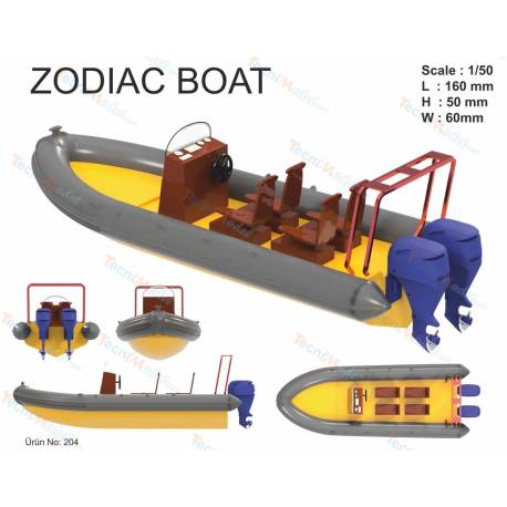 Zodiac type Semi-Rigid boat kit 1/50