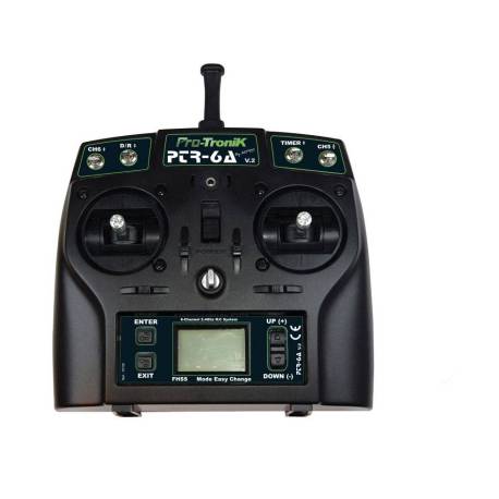 Radio 6 voies Programmable PTR-6A 2.4Ghz  Pro-Tronik V2 + accu Lipo