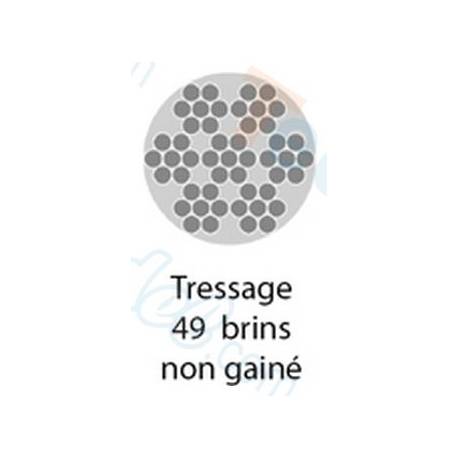 Bobine de 10m de câble d'acier inox tressé 49 brins  Ø0,55mm - 18KG - Flashmer FAX49D40