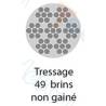 Bobine de 10m de câble d'acier inox tressé 49 brins  Ø0,55mm - 18KG - Flashmer FAX49D40