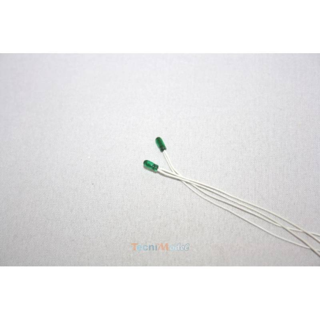 2 Ø3mm 6v/50mA green bulbs with 80cm leads - Krick RO1670