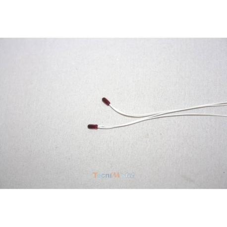 2 Ø3mm 6v/50mA red bulbs with 80cm leads - Krick RO1669