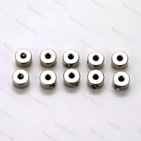 10 Bagues d'arrêt pour axe Ø2mm en laiton nickelé Aero-Naut 5842/20