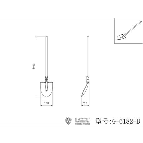 Round metal shovel without handle 1/14 - Lesu G-6182-B