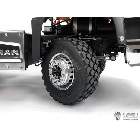 Pair of wide black hub front aluminum wheels LESU