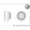 Pair of wide black hub front aluminum wheels LESU