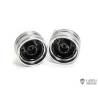 Pair of wide black hub front aluminum wheels LESU