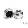 Pair of wide black hub front aluminum wheels LESU