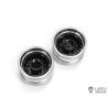 Pair of wide black hub front aluminum wheels LESU