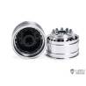 Pair of wide black hub front aluminum wheels LESU